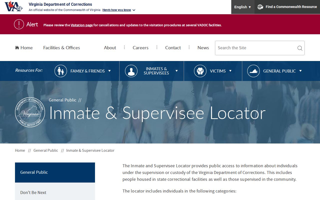 VADOC locator for Southampton County released inmate records